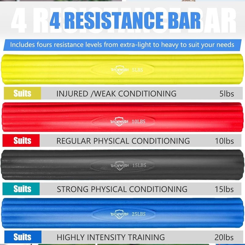DICYWUDI Flex Therapy Bar and Grip Strength Trainers Set, Physical Therapy & Resistance Bar for Golfers Elbow,Tendinitis,Wrist,Forearms Pain, Improve Grip Strength and Relieve Pain - Image 3